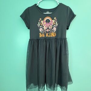 Wonder Nation Black Dress with Butterfly and Floral Design